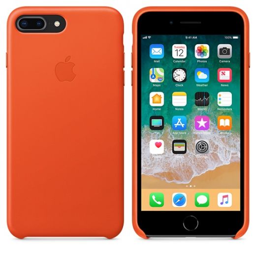Чехол Apple Leather Case Bright Orange (MRGD2) для iPhone 8 Plus / 7 Plus