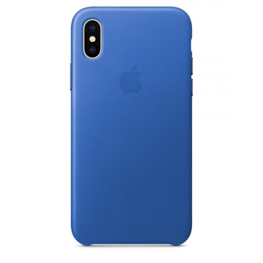 Чехол Apple Leather Case Electric Blue (MRGG2) для iPhone X