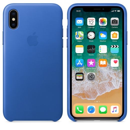 Чохол Apple Leather Case Electric Blue (MRGG2) для iPhone X
