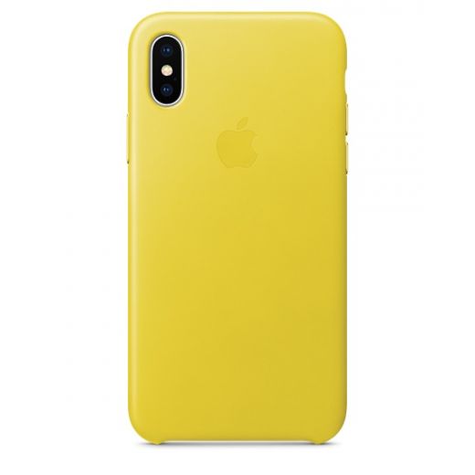 Чехол Apple Leather Case Spring Yellow (MRGJ2) для iPhone X