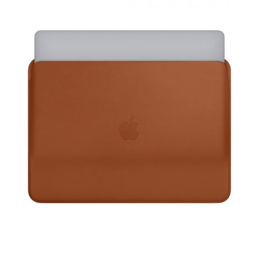 Оригинальный кожаный чехол Apple Leather Sleeve Saddle Brown (MRQM2) для MacBook Air 13.6" M2 | M3 (2023 | 2024) | Pro 13" (2018 | 2019 | 2020 | M1) | Air 13"
