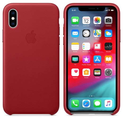 Чохол Apple Leather Case (PRODUCT) Red (MRWK2) для iPhone XS