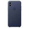 Чехол Apple Leather Case Midnight Blue (MRWN2) для iPhone XS