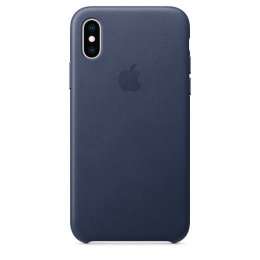 Чехол Apple Leather Case Midnight Blue (MRWN2) для iPhone XS