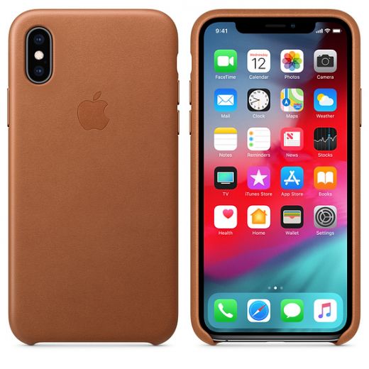 Чохол Apple Leather Case Saddle Brown (MRWP2) для iPhone XS