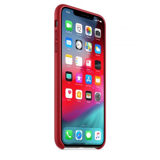 Чехол Apple Leather Case (PRODUCT) Red (MRWQ2) для iPhone XS Max