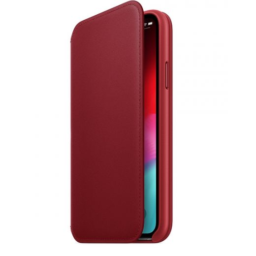 Чехол Apple Leather Folio (PRODUCT) Red (MRWX2) для iPhone XS