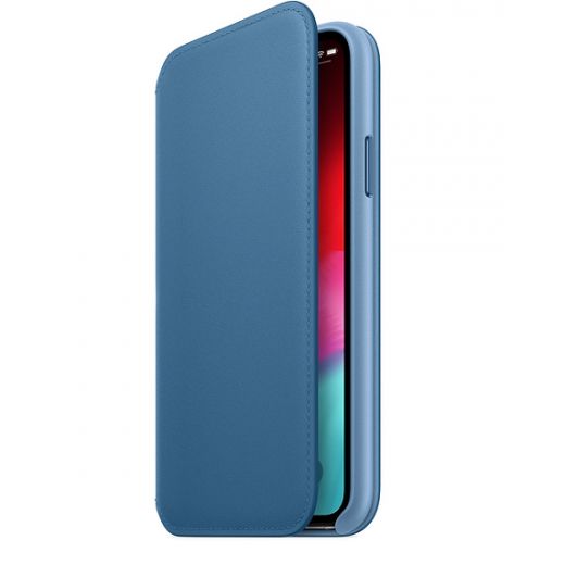Чехол Apple Leather Folio Cape Cod Blue (MRX02) для iPhone XS