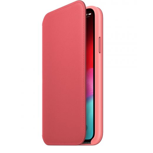 Чехол Apple Leather Folio Peony Pink (MRX12) для iPhone XS