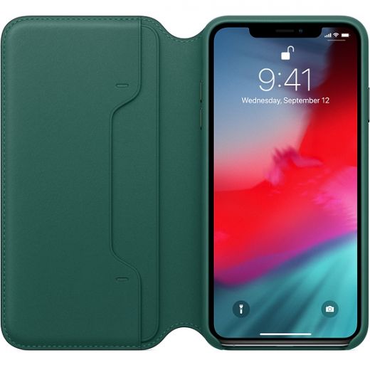Чехол Apple Leather Folio Forest Green (MRX42) для iPhone XS Max