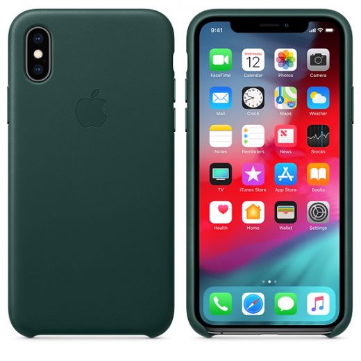 Чехол Apple Leather Case Forest Green (MTER2) для iPhone XS