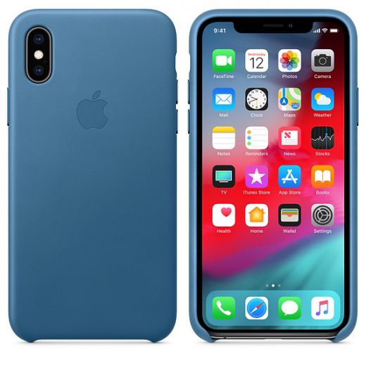 Чехол Apple Leather Case Cape Cod Blue (MTET2) для iPhone XS