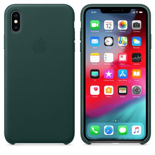 Чехол Apple Leather Case Forest Green (MTEV2) для iPhone XS Max