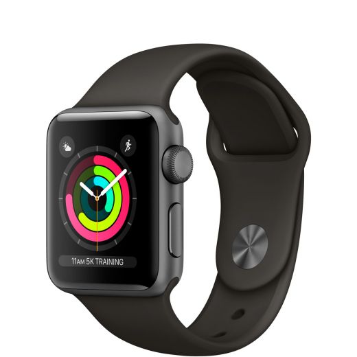 Apple Watch Series 3 42mm Space Gray Aluminum with Black Sport Band (MTF32)