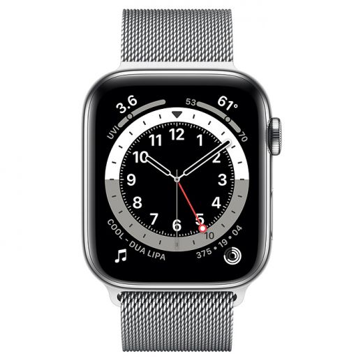 Apple Watch Series 6 (GPS + Cellular) 44mm Silver Stainless Steel Case with Milanese Loop (M07M3)
