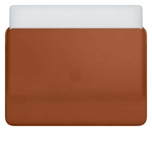 Оригинальный кожаный чехол Apple Leather Sleeve Saddle Brown (MWV92) для MacBook Pro 16" | Air 15.3" M2 | M3 (2023 | 2024)