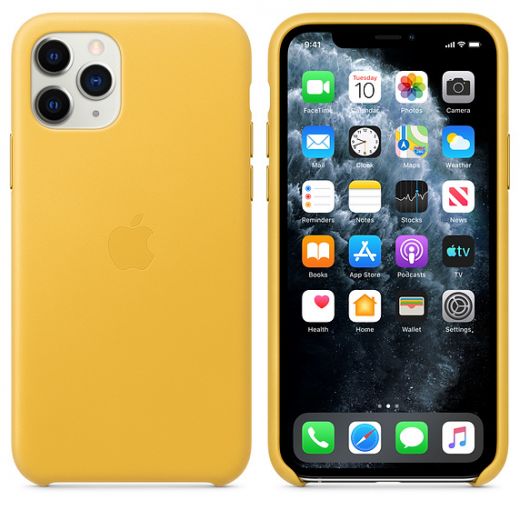 Чехол Apple Leather Case Meyer Lemon (MWYA2) для iPhone 11 Pro