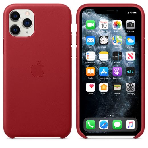 Чехол Apple Leather Case (PRODUCT)Red (MWYF2) для iPhone 11 Pro