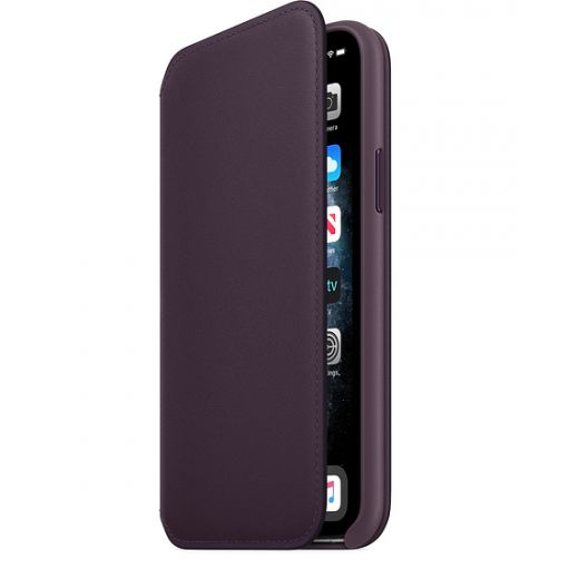 Чехол Apple Leather Folio Case Aubergine (MX072) для iPhone 11 Pro