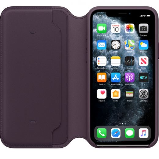 Чохол Apple Leather Folio Case Aubergine (MX072) для iPhone 11 Pro