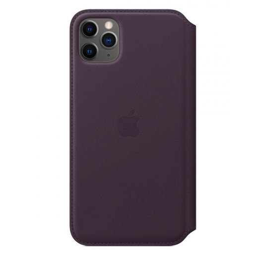 Чехол Apple Leather Folio Case Aubergine (MX092) для iPhone 11 Pro Max