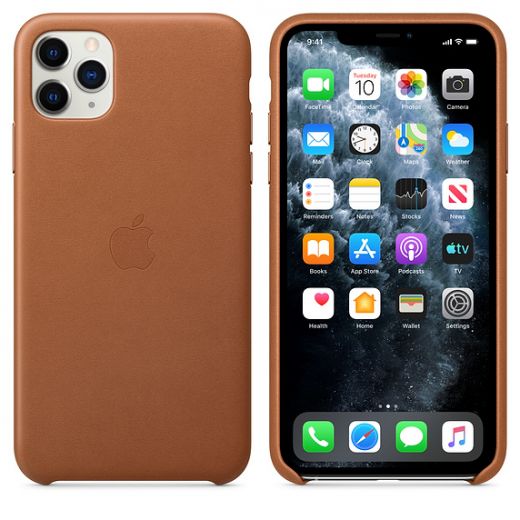 Чехол Apple Leather Case Saddle Brown (MX0D2) для iPhone 11 Pro Max