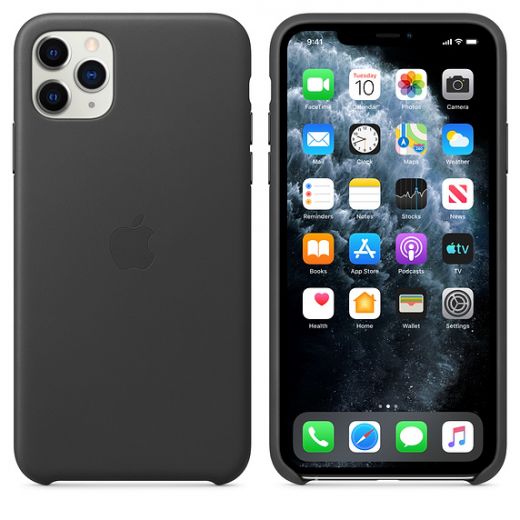 Чехол Apple Leather Case Black (MX0E2) для iPhone 11 Pro Max
