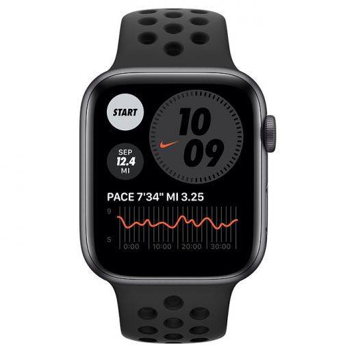Apple Watch Nike Series 6 GPS 44mm Space Gray Aluminum Case with Anthracite | Black Nike Sport Band (MG173)