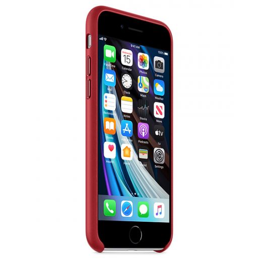 Чехол Apple Leather Case Red (PRODUCT) (MXYL2) для iPhone SE (2020)