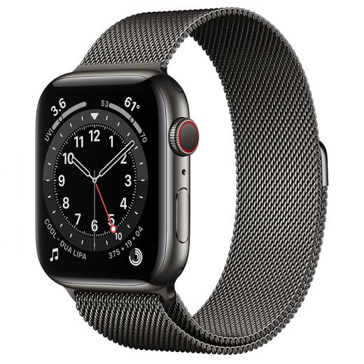 Apple Watch Series 6 (GPS + Cellular) 44mm Graphite Stainless Steel Case with Milanese Loop (M07R3)
