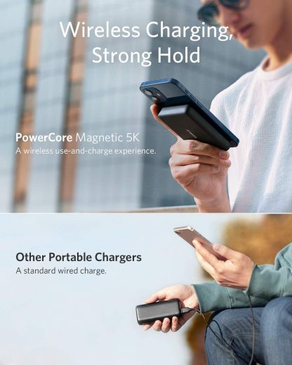 Повербанк (Внешний аккумулятор) с беспроводной зарядкой Anker Magnetic Wireless Portable Charger 5000 mAh Black