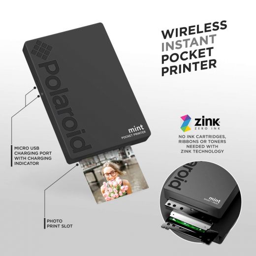 Принтер миттєвого друку Polaroid Mint Pocket Printer Black