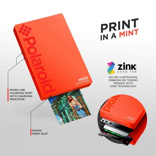 Принтер моментальной печати Polaroid Mint Pocket Printer Red