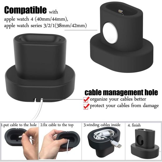 Док-станция Moretek Charging Stand Holder Black для Apple Watch/AirPods