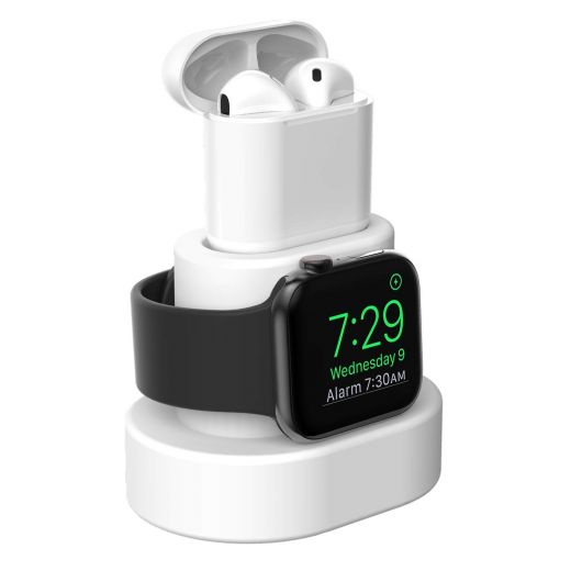 Док-станція Moretek Charging Stand Holder White для Apple Watch/AirPods