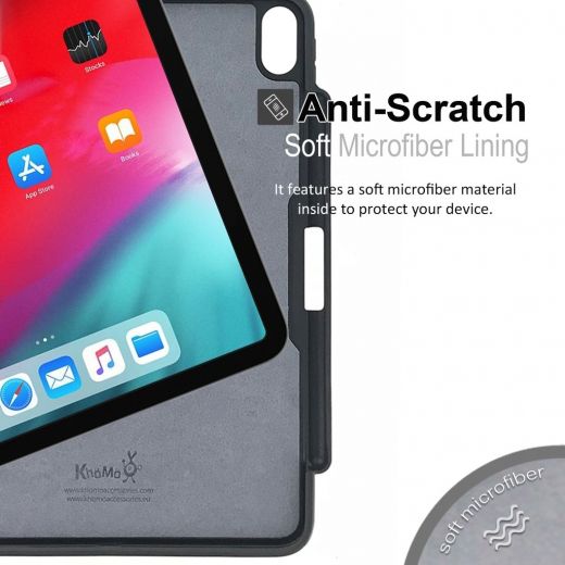 Чехол Khomo Dual Case Cover with Pencil Holder Carbon Fiber Black для Apple iPad Pro 11" (2018)