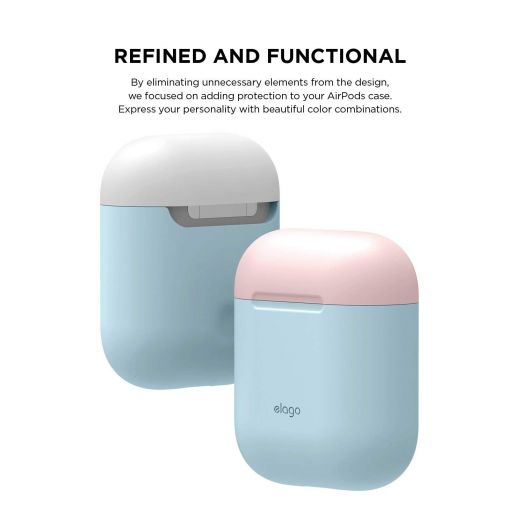 Чохол Elago Silicone Duo Case Pastel Blue/Pink/White (EAPDO-PBL-PKWH) для Airpods