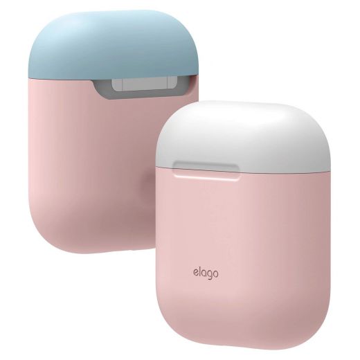 Чехол Elago Silicone Duo Case Pink/White/Pastel Blue (EAPDO-PK-WHPBL) для Airpods