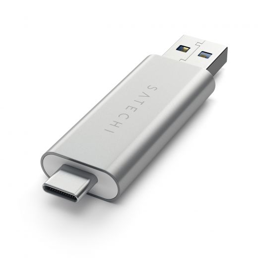 Адаптер Satechi Aluminum Type-C USB 3.0 and Micro/SD Silver (ST-TCCRAS)