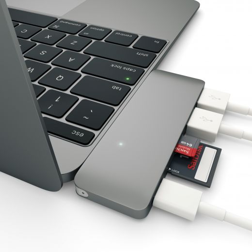 Адаптер Satechi Type-C USB 3.0 Passthrough Hub Space Gray (ST-TCUPM)