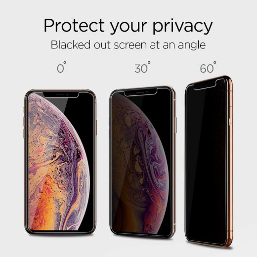 Защитное стекло Spigen Tempered Glass Black Privacy для iPhone 11 Pro/X/XS