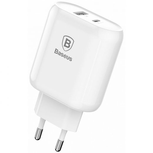 Зарядное устройство Baseus Bojure Series Type-C PD+U quick charge charger EU 36W White (CCALL-BG02)