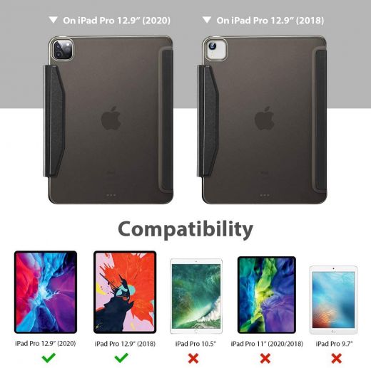 Чохол ESR Yippee Trifold Smart Case Black для iPad Pro 12.9" M1 | M2 ( 2021 | 2022)