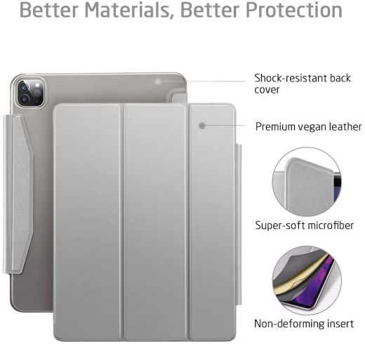 Чехол ESR Yippee Trifold Smart Case Gray для iPad Pro 12.9" M1 | M2 ( 2021 | 2022)