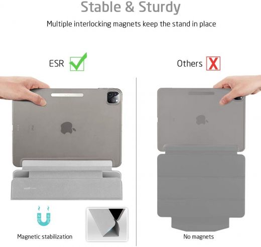 Чохол ESR Yippee Trifold Smart Case Gray для iPad Pro 12.9" M1 | M2 ( 2021 | 2022)