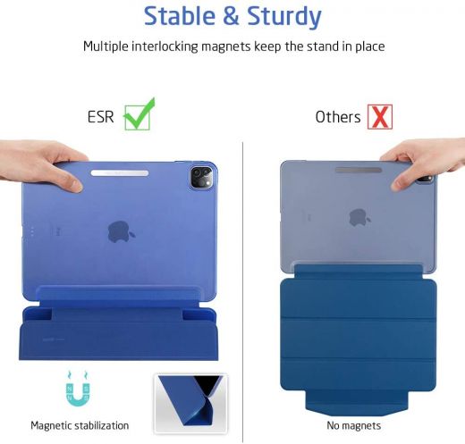 Чехол ESR Yippee Trifold Smart Case Navy Blue для iPad Pro 12.9" M1 | M2 ( 2021 | 2022)