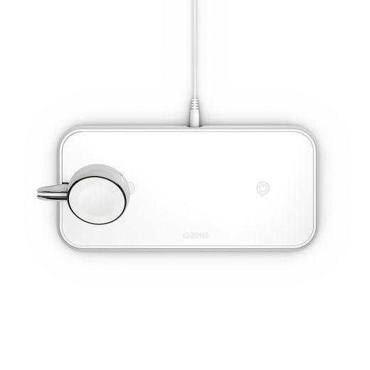 Бездротова зарядка Zens Dual Aluminium Wireless Charger + Apple Watch 10W White (ZEDC05W/00)
