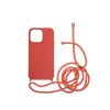 Силиконовый чехол с ремешком CasePro Silicon Red для iPhone 13 Pro