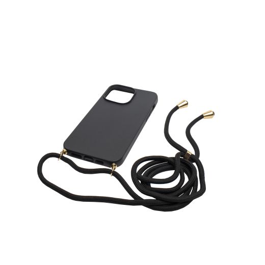 Силіконовий чохол з ремінцем CasePro Silicon Black для iPhone 13 Pro Max