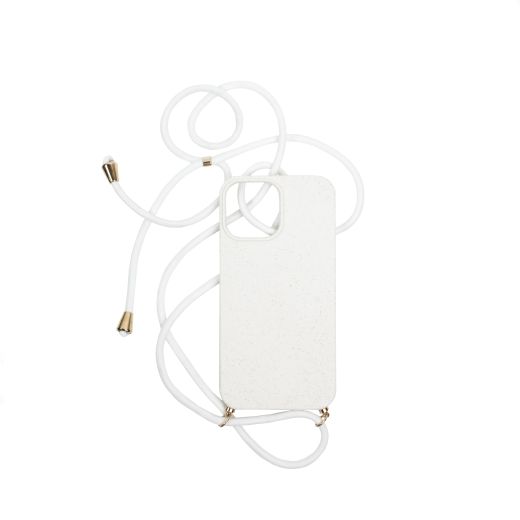 Силиконовый чехол с ремешком CasePro Silicon White для iPhone 13 Pro